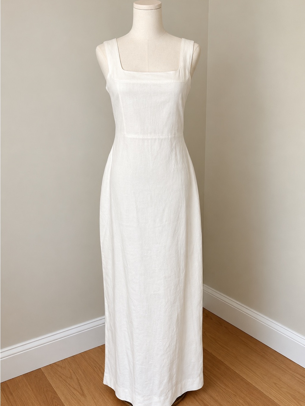 Abercrombie & Fitch : White Square-Neck Maxi Dress